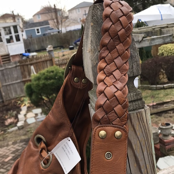 Kooba chestnut brown leather bag w refine details NWT large hobo shoulder bag - Picture 8 of 12